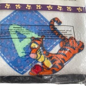 Disney Pooh Baby Blanket with Blue and Orange Accents